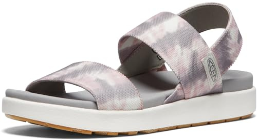 KEEN Elle Backstrap, Sandalias con correa de tobillo Mujer, Gris (Fawn Tie Dye/Star White), 41 EU
