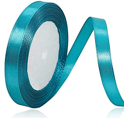 Nastro di Raso Blu Turchese 10mm, 22Metri Blu Turchese Nastro in Tessuto Nastro Satinato per Confezioni Regalo, Bomboniere, Artigianato, Fiocchi per Capelli, Bouquet da Sposa