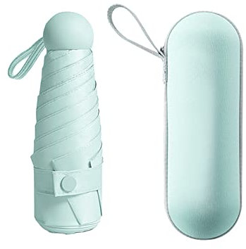 JAWSEU Parapluie Compact, Parapluie Pliant avec Étui à Capsule, Coupe-Vent Voyage Parapluie, Mini Parapluie de Poche Protection UV Mini Parapluie pour Homme Femmes Enfant