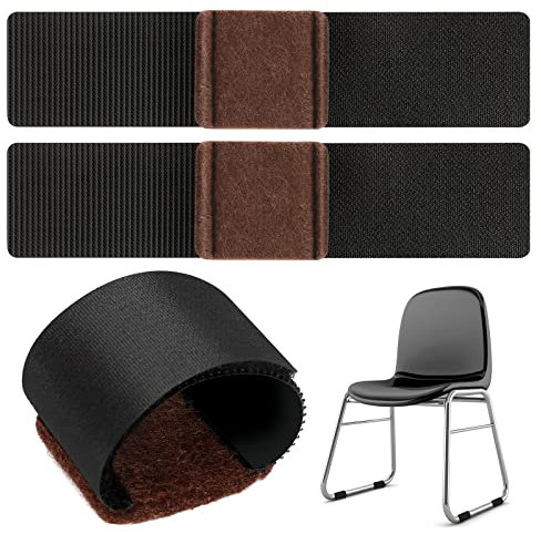 24 Stück Filzgleiter für Stühle, Möbel-Filz-Pads mit Klettverschluss für Schlitten Gleiter für Stühle Wiederverwendbar Bodenschoner für Stühle, Filzgleiter für Stühle, Bodenschutz, Möbelgleiter