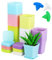 Moendergo 60 Pots de Pépinière, Pots Carrés en Plastique pour Semis, Pot de Plantes d'Intérieur avec Plateaux et Étiquettes pour Succulentes, Sansevière, Aloe Vera (Couleurs Assorties)