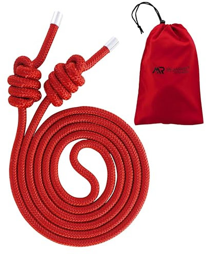 Megaraise Flow Rope Weighted Jump Rope for Women Men Fitness Working Out,1 lb Exercise Skipping Rope Women, Home Gym Athletic Jump Rope Women Adjustable Length Ropes -450g(1 lb) (Red)
