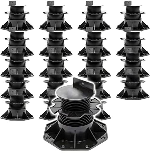 XPOtool Set 20x Stelzlager für Terrassen, 2700kg, 60-138mm, höhenverstellbare Stellfüße für Terrassendielen, Platten und Planken