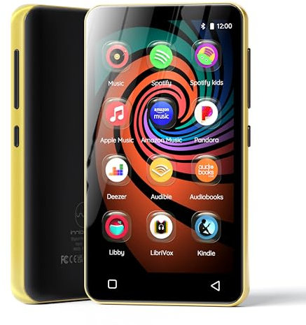 160GB Lettore MP3 con Bluetooth e WiFi, Innioasis lettore MP3 Spotify,Pandora, Amazon Music, Audible, Libby, audiolibri,touch screen da 4 pollici MP3 Lettore Musicale(Oro)