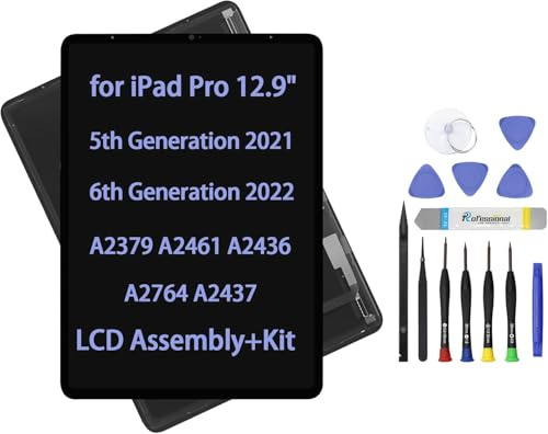 Écran LCD de rechange pour iPad Pro 12,9 pouces 5ème génération Écran LCD Assemblée vitre tactile numériseur Premium Kit de réparation (noir)