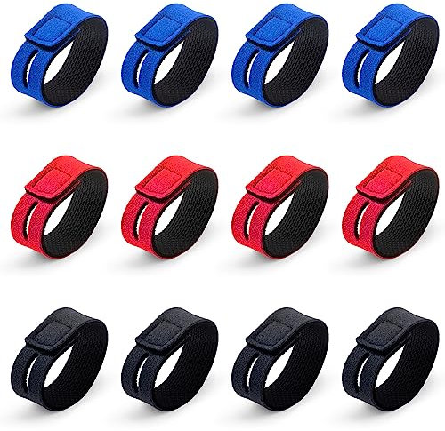 Dr.Fish Angelrute Gürtel Elastische Gurte Halter Einstellbar Dehnbare Magic Band Rutenhalter Angelwerkzeug Zubehör für draußen in 3 Farben, 12 Packungen