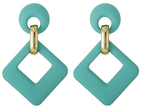 SIXDUTON Orecchini Quadrati in Acrilico, Vintage e Piuttosto Esagerati Orecchini Eleganti Colorati, Adatti per Donne e Ragazze in Estate (Lago Blu)