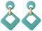 SIXDUTON Ohrringe Creole für Damen, Hypoallergen Groß Rechteck Neon Statement Ohrringe Modeschmuck für Frauen und Mädchen (Blauer See)