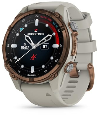 Garmin Descent Mk3i, computer subacqueo e orologio intelligente GPS multisport, integrazione dell'aria, grigio francese