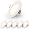 HOFTRONIC - 6er Set LED Einbaustrahler Flach 25 mm - 3W 155lm - 2700K Warmweiß - Ø100 mm Einbauleuchte - IP20 für innen - Deckenspots Rund - Deckenstrahler - Einbauspots