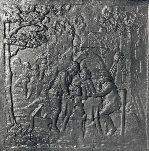 Lunaway - Dekorative Gusseisenplatte 'Taverna' für Kaminverkleidung (60 x 60 cm | | Dicke 1 cm)