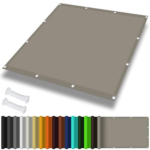 Voile d'ombrage Rectangulaire 4 x 4.4 m Imperméable Protection UV 98% Toile d'ombrage Pergola avec Oeillets et Cordons pour Patio Jardin Terrasse, Taupe
