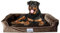 Giesty XXLarge Orthopädisches Hundebett für Grosse Hunde, Hundecouch mit hohem Rand, Haustierbett, Hundesofa waschbar, Velours und Kunstpelz (Beige, XXL(127 * 91 * 22cm))