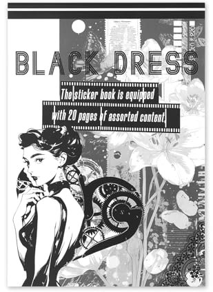 NOGAMOGA Elegantes Frauen Stickerbuch für Scrapbooking, Schwarz-Weiß-Thema Journaling Sticker, 194 vorgestanzte Sticker für Junk Journals, Planer, Kunst und Handwerk, Papier & PET Aufkleber