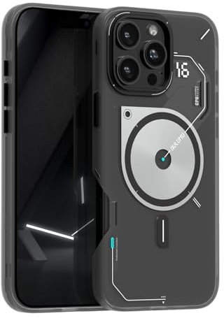 Aulumu A16 Cover per iPhone 16 Pro Max Custodia Magnetica Termica | Tecnologia IMD | Compatibile con Magsafe | Grigio Traslucido