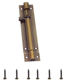 Globellapro 1PC 4inch Bronze Solid Brass Door Bolt Lock, Barrel Sliding Lock for Home, Bedroom, Garden