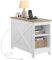 YITAHOME Beistelltisch mit Steckdose, Couch Beistelltisch mit Doppellagigem Stauraum, Couch Klein für Kleine Räume, Wohnzimmer, Schlafzimmer 60X30X50CM