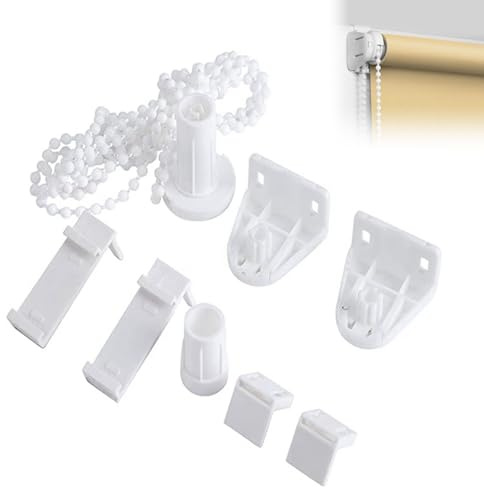 Hsyadazi 2er-Set Rollo Halterung Fenster (17mm) - Ohne Bohren für Verdunkelungsrollos & Doppelrollos - Fensterhalterung in Weiß - Inkl. Montagematerial für Seitenzugrollos & Standardrollos