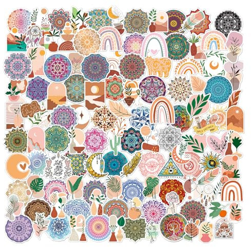 YFLeomry 150 Stück Boho Sticker Aufkleber,Aufkleber Wasserdicht, Vinyl Sticker Aesthetic,Aufkleber Set für Stickers Laptop,Sammelalbum,Gitarre,Tasse,Wasserflasche,Mobiltelefon usw