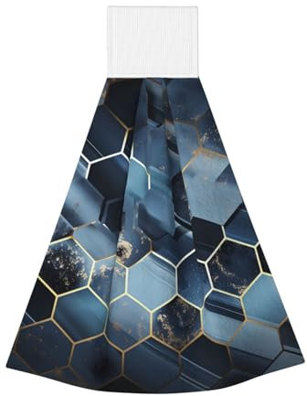 MMSJSBVY Blue Hexagons And Diamonds Coral Fleece Handtuch, hängendes saugfähiges Handtuch und Haushalts-Reinigungstuch, geeignet für Küchenutensilien, Autofenster, Campingausrüstung (45 x 36 cm)