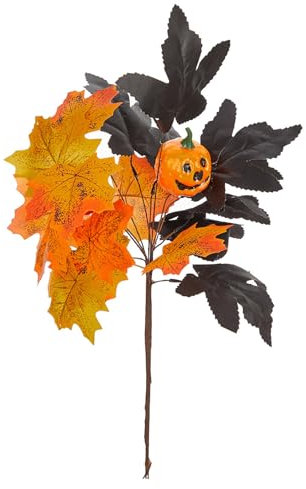 Bouquet di fiori di foglie artificiali con zucche per Halloween e accessori fotografici di Halloween