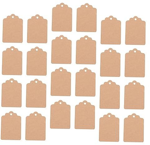 SHINEOFI 1000 Stück Beige Kraftpapier Anhänger mit Loch Vielseitige Leere Geschenkanhänger zum Beschriften und Dekorieren von Tüten und Süßigkeitengläsern