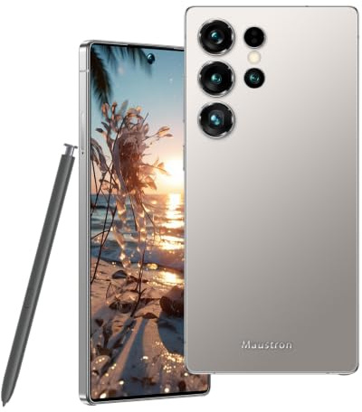 Maustron Y25Ultra Entsperren Telefon, 7,3-Zoll-Bildschirm, Dual-SIM-Karten, 8GRAM+256GROM/TF128GB, unterstützt 5G, Android 14 Smartphone，geeignet für Anfänger (Gray)