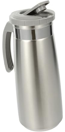 Alipis Stainless Steel Water Pitcher Leak-Proof Lid 1300ml Large Capacity Cold Beverage Pitcher for Fridge Home Use Heat Resistant