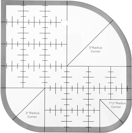 Regla curva para cortar esquinas, Quilax Regla de patchwork, Regla de costura curva de acrílico, Regla para quilt, Regla de curvas, para DIY, accesorios de costura, regla cuadrada de patchwork