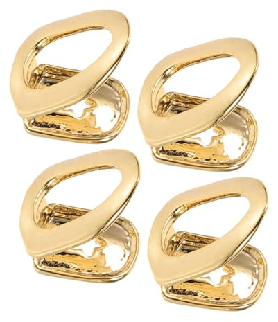 Hoement 4pcs Gold Single Tooth Grill Caps Metal Fake Tooth Jewelry Rapper Hip Hop Accessory for Cosplay Party Dress