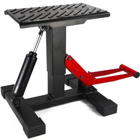 RBFGYIOP Sollevatore Idraulico Robusto per Moto e Dirt Bike - Portata 200 kg, Altezza Regolabile - Struttura in Acciaio per Manutenzione e Riparazione - Universale per Motocross/off-Road - Essenziale