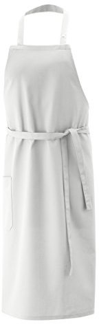 Latzschürze, Schürze 100x80 cm LxB in Weiss aus 100% Baumwolle und per Nackenband 3x verstellbar