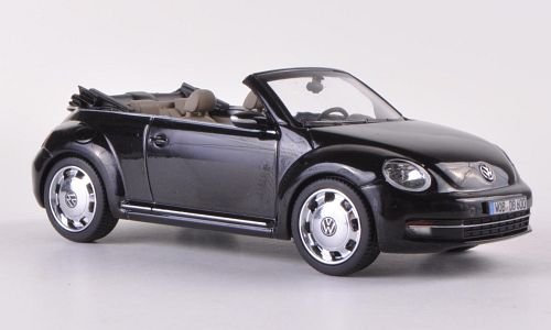 VW Beetle Cabriolet, metallic-schwarz, 2012, Modellauto, Fertigmodell, I-Schuco 1:43