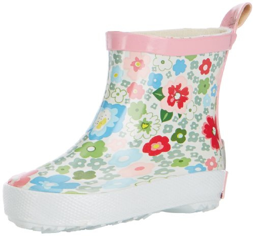 Playshoes Girls Rubber Boots ShortFlowers, Multicolored (1-weiß), 6.5 UK Child