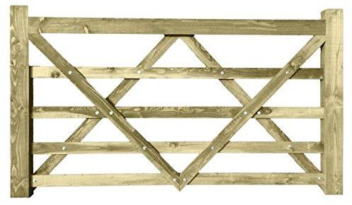Ruby Timber Diamond Braced 5 Bar Field Farm Gate - Choose Size - Larch (6FT)
