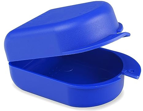 Wellsamed KFO Schienenbox Green Line, Blau, 100% recycelt, zum Aufbewahren von Zahnspangen oder Zahnschienen