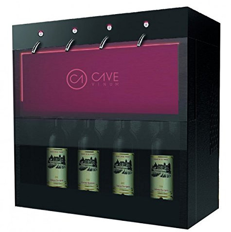 Cavevinum Distributeur et Conservateur de vin Rouge, Acier Inoxydable, Noir, 52 x 29,5 x 57 cm