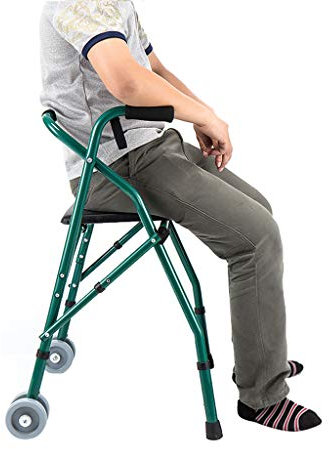 Standard Gehwagen Rollator Walker 2 Rädern - Leichte, klappbare und höhenverstellbare Erwachsenen - Gehhilfe Wanderer für Senioren, Rollatoren Walker mit Sitz Mobility Aid Gehgestell