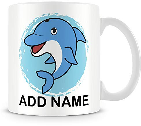 MUGGZ Dolphin Mug - Personalised Cup with Name - Gift for Kids – Custom Funny Coffee Mug – Unique Gift for Friends & Family