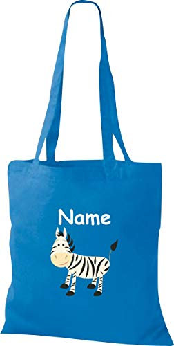 Shirtinstyle Stoffbeutel Tasche, Tiermotiv Zebra mit Wunschnamen, Natur Zoo Tiere Animal, Geschenk, Baumwolltasche, Logo, Spruch, Verwandschaft, Motiv, Farbe Orange