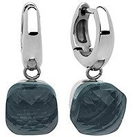 Qudo Firenze Creolen silber farben (london blue)