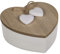 Out of the blue Holz Dose mit Naturholz-Deckel & 2 Herzen, Braun Weiß, 12,5cm