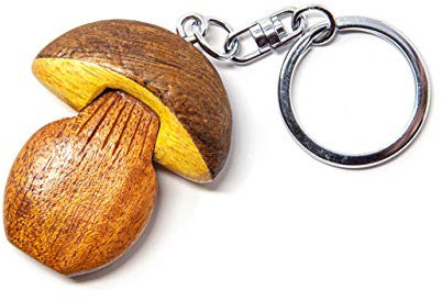 Cornelißen - Porte-clés en bois - Champignon en pierre, marron, ca. 5,5cm