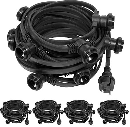 SKYLANTERN® Partylichterkette 50m Außen weiß – IP65 wasserdicht – Profi-Qualität LED Lichterkette für Garten & Terrasse