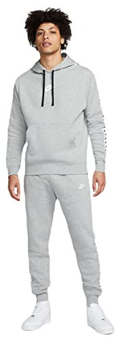 Nike M NK Club FLC GX HD TRK Suit Tuta da Ginnastica, Dk Grey Heather/White, L Uomo
