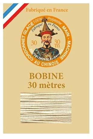 Sajou Cordonnet Glacé Polyester - Cordonnerie et Reliure - Fil au Chinois - Fabriqué en France - Coloris 308 - Lin