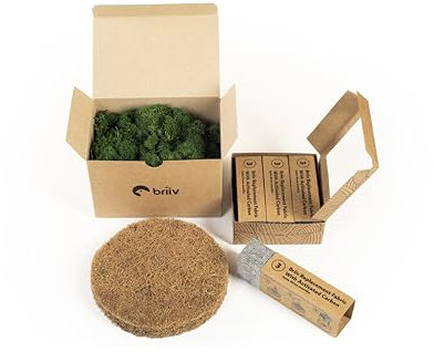 Briiv - Air Purifier Filter Replacement Pack - One Year Supply - Moss Matrix Filter Set, Multi-Replacement Filters, Clean Air Filter for Bedroom, Home, Office - For Dust, Pollen, Pet Hair, Dirt, Smoke