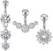 vcmart 3stk Kurzes Bauchnabelpiercing 6mm Chirurgenstahl 14G Bauchpiercing Piercing Bauchnabel Silber Herz