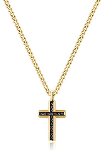 Brosway Collana Lunga Uomo In Acciaio Con Simbolo Croce, Collana Uomo Collezione Backliner - BBC02