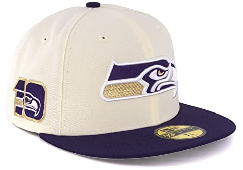 New Era Cap 59FIFTY Herren Basecap NFL NBA MLB Limited Edition (Seattle Seahawks beige, 7 3/8)